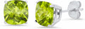 14k White or Yellow Gold 8mm Cushion-Cut Birthstone Studs for Women