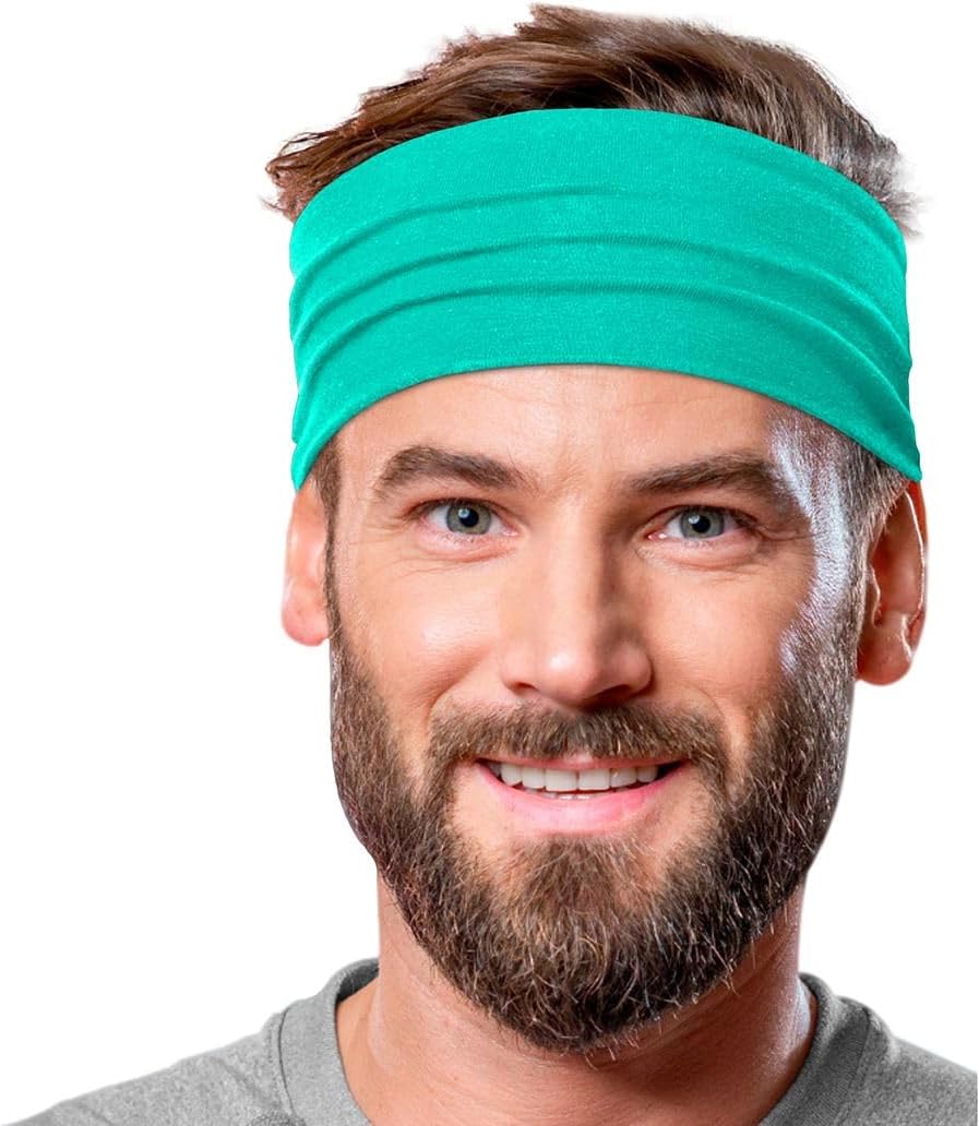 USA-Made 5 Wide Cotton Headband for Men ~ Sweatband for Sports & Yoga