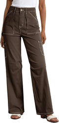 Dokotoo Womens Cargo Pants Baggy Wide Leg High Waist