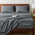 Extra Deep Pocket Cal King Sheet Set Fits 18-24 in Mattresses