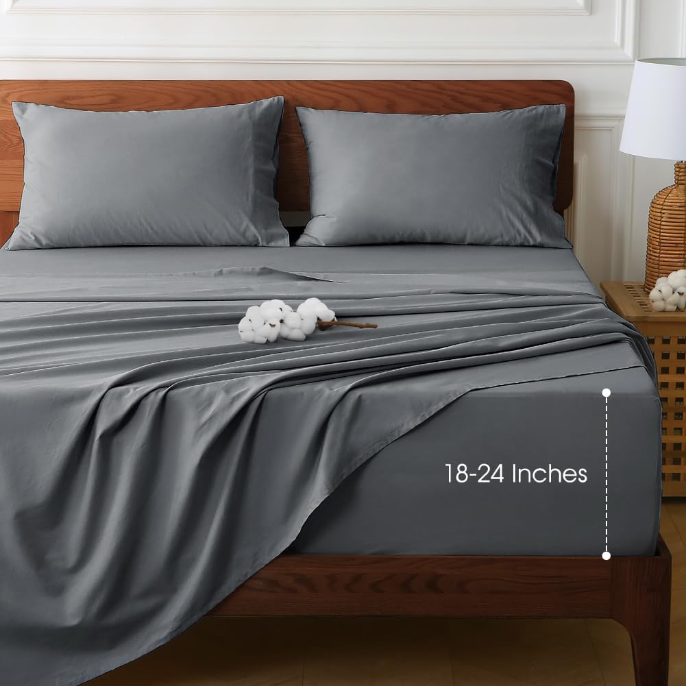 HYPREST Extra Deep Pocket Cal King Sheet Set for Ultimate Comfort