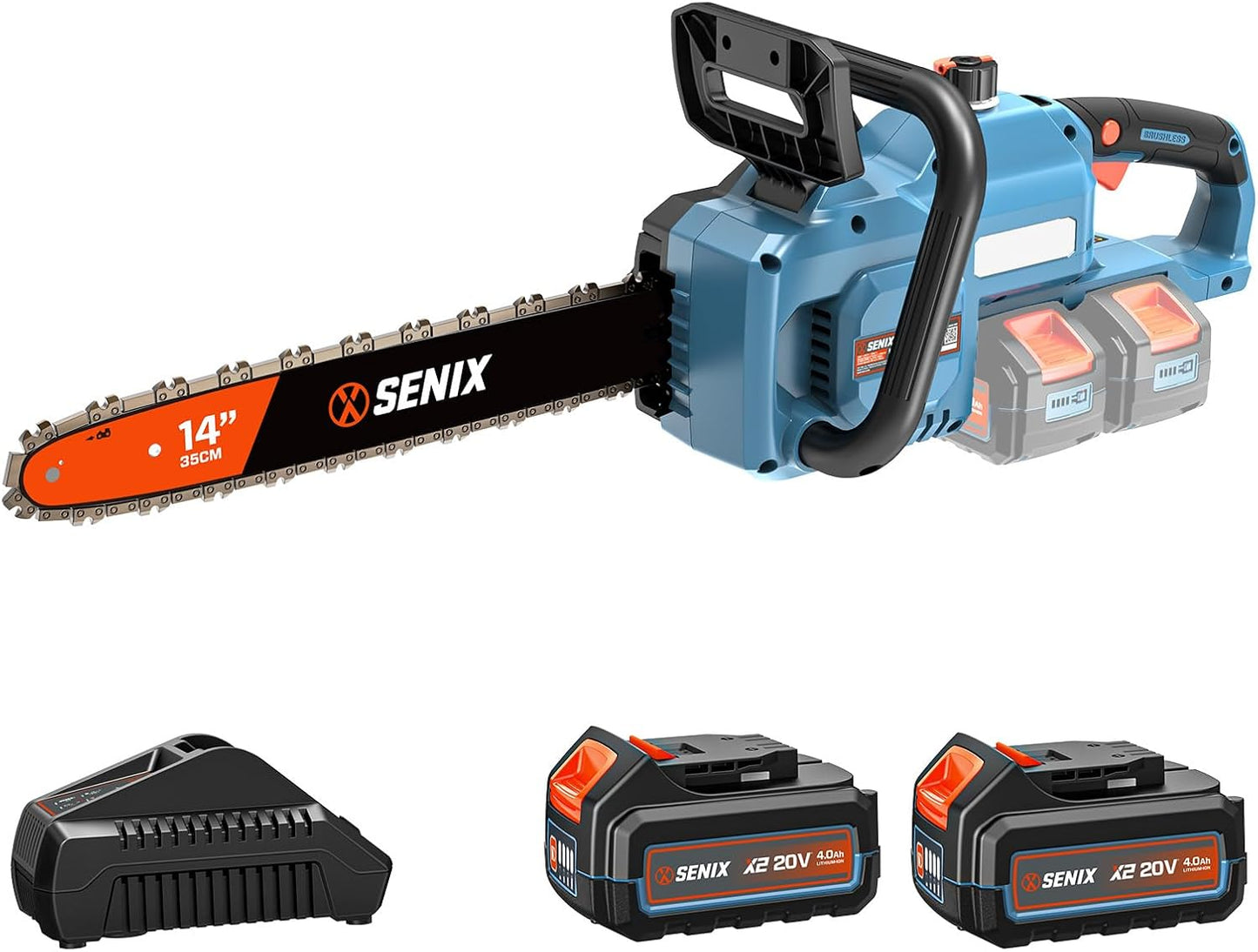 SENIX 40V 14in Electric Chainsaw for Effortless Cutting Power
