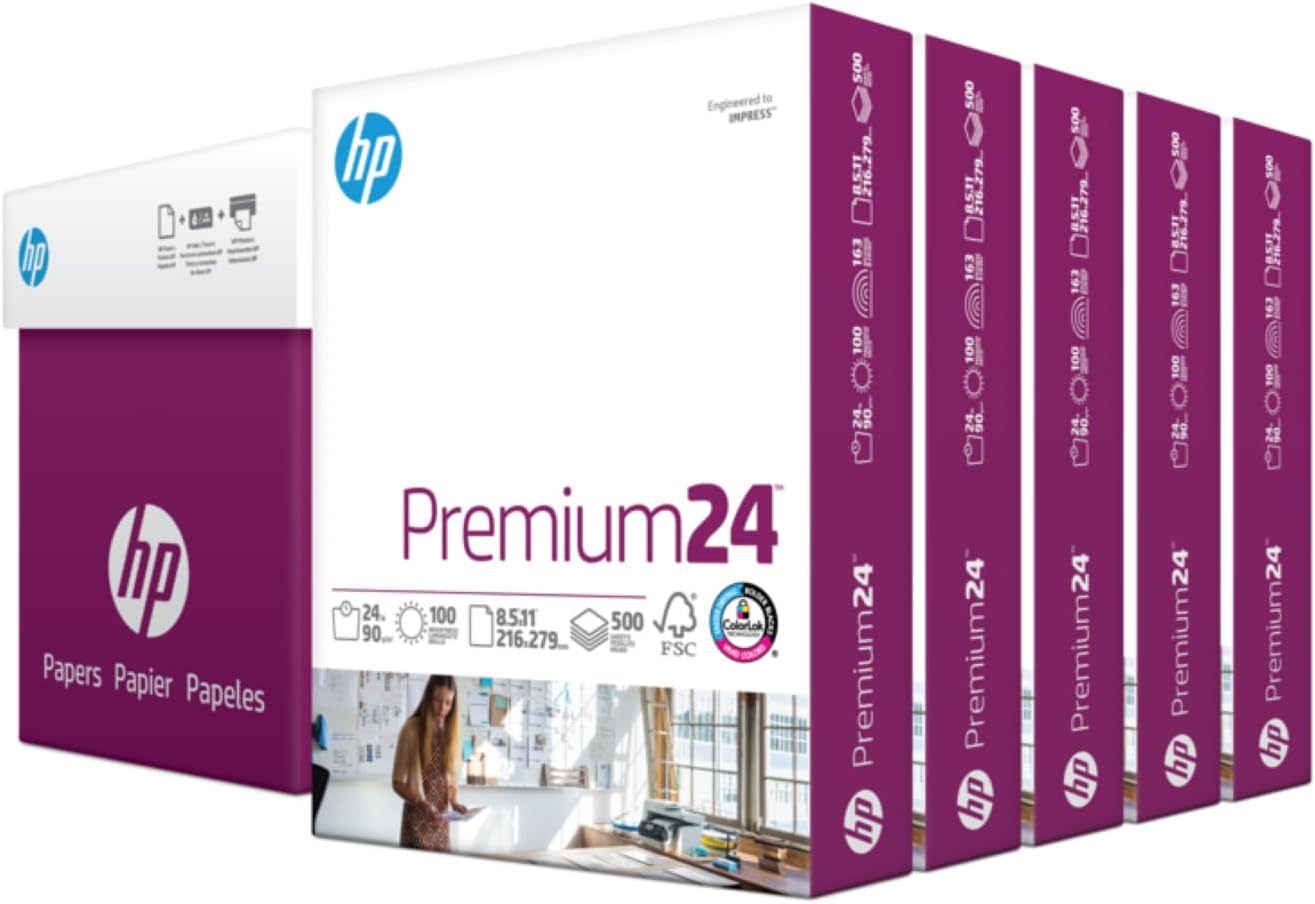 HP Premium 24 lb Printer Paper for Impressive Color Printing