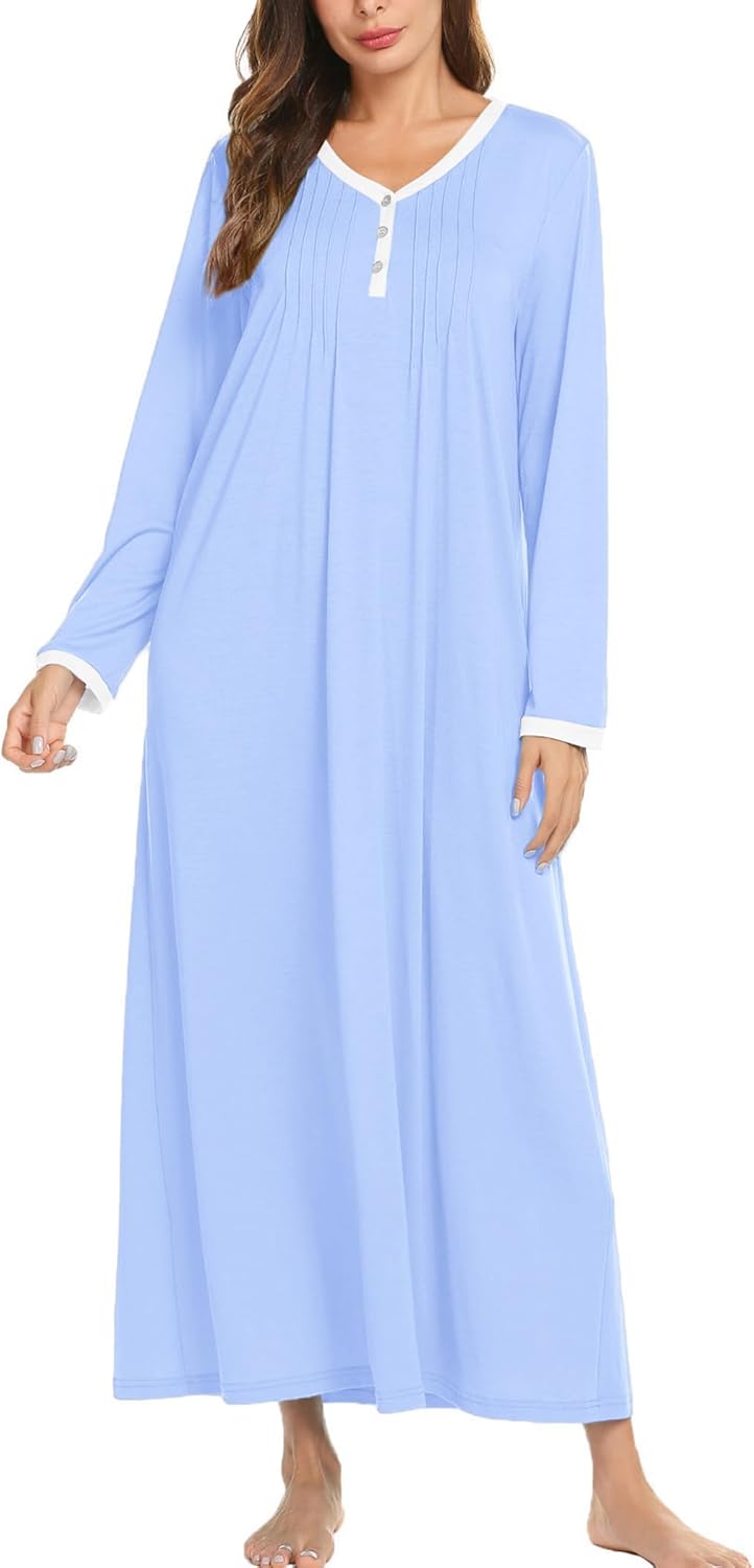 Ekouaer Cotton Nightgowns for Women - Soft Comfy Nightdress