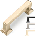 3 in Cabinet Pulls Brushed Brass 10 Pack - Solid Zinc Alloy Handles