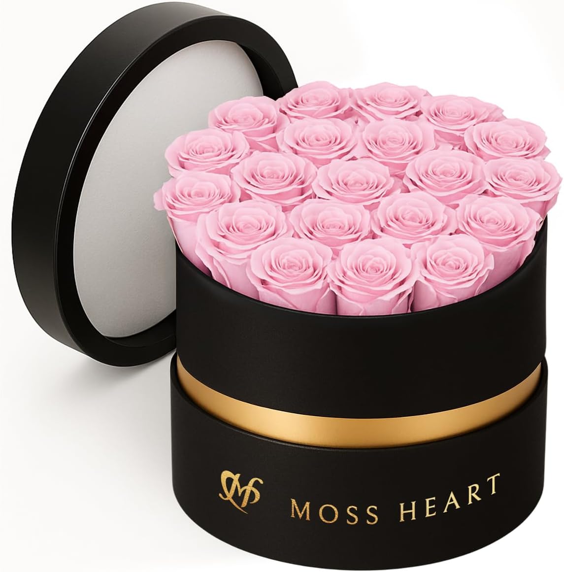 20 Preserved Roses in Round Box - Eternal Rose Bouquet Gift