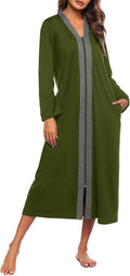 Ekouaer Women Zipper Robe Full Length Loungewear (Style 6S1K)