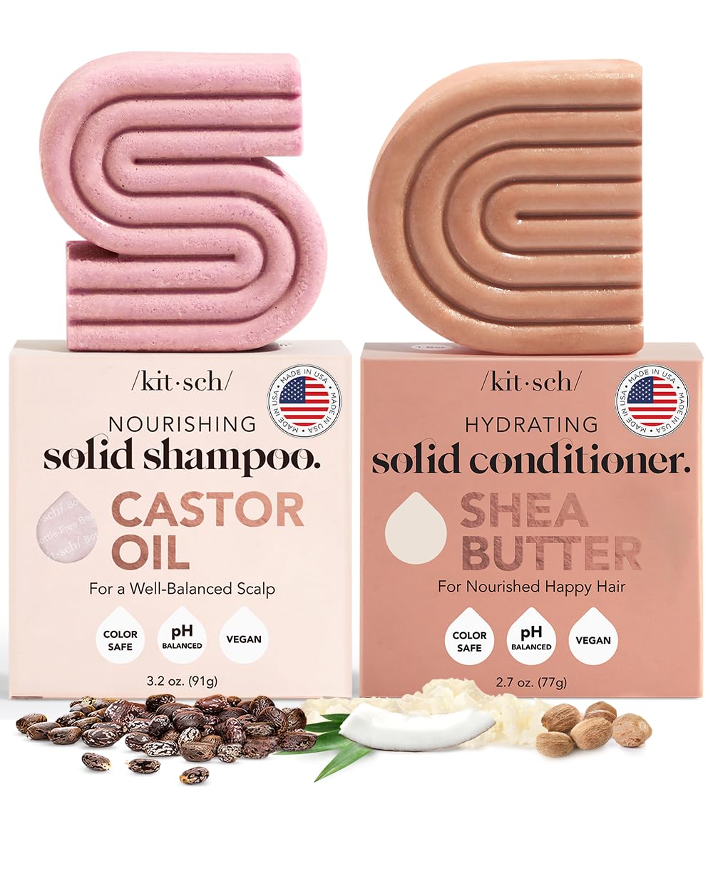 Hydrating Vegan Hair Bar Duo - Kitsch Shea Castor