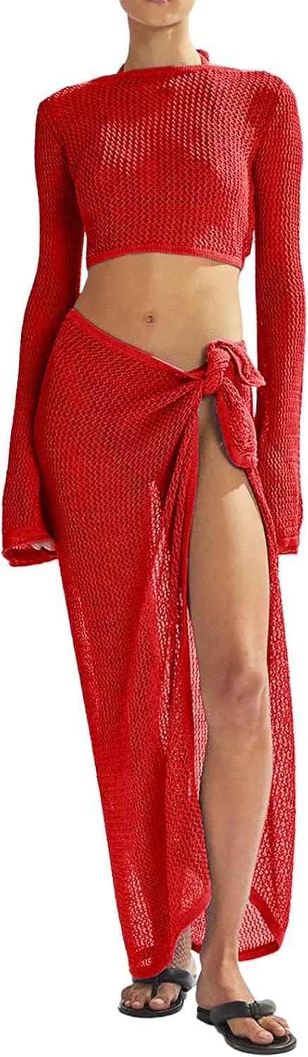 Women's Swimsuits Cover Ups Set for Crochet Bathing Suit Style