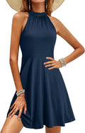 Women's Halter Neck Floral Sundress - Casual Fit & Flare
