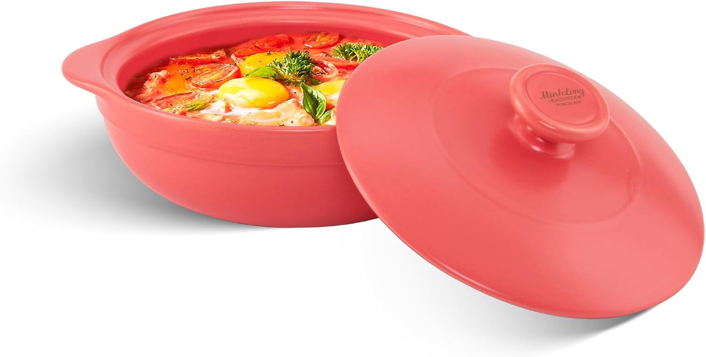 MINH LONG 1-Qt Porcelain Dutch Oven for Healthy Cooking