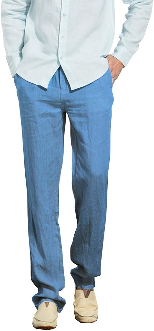Manwan walk Mens Casual Beach Trousers Lightweight Summer Pants