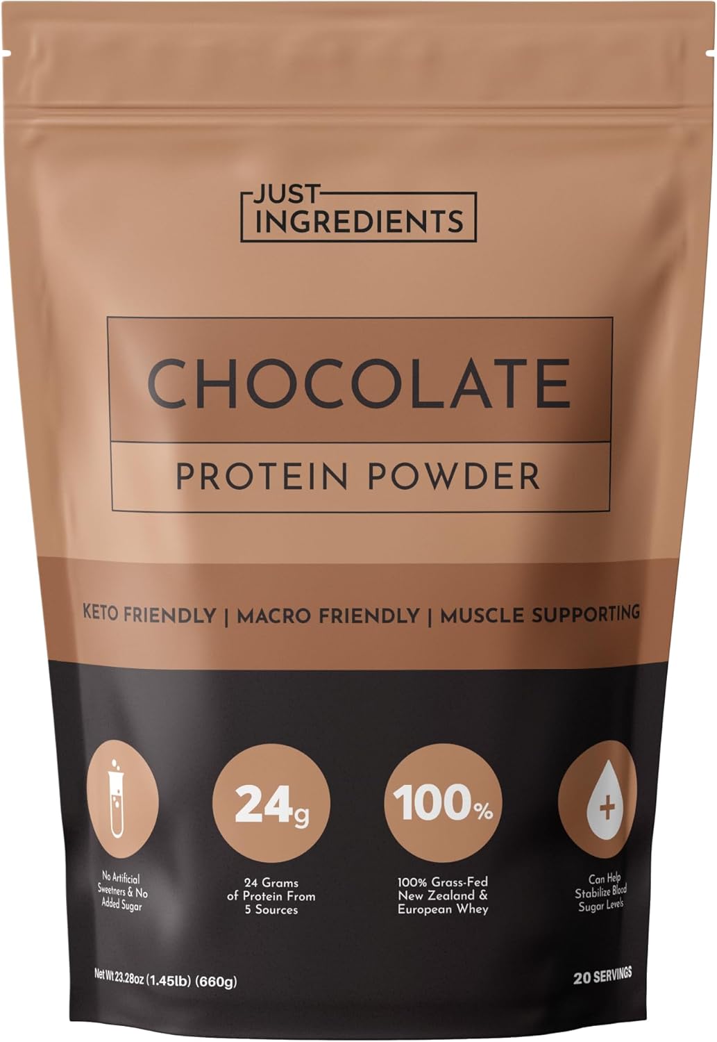 Chocolate Protein Powder with Grass-Fed Whey & Organic Proteins