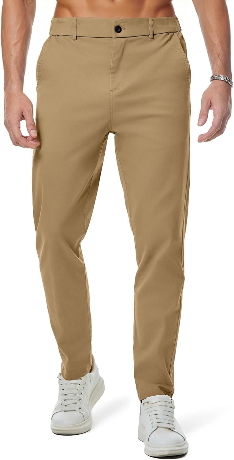 JMIERR Men's Chino Pants for Casual Stretch and Comfort