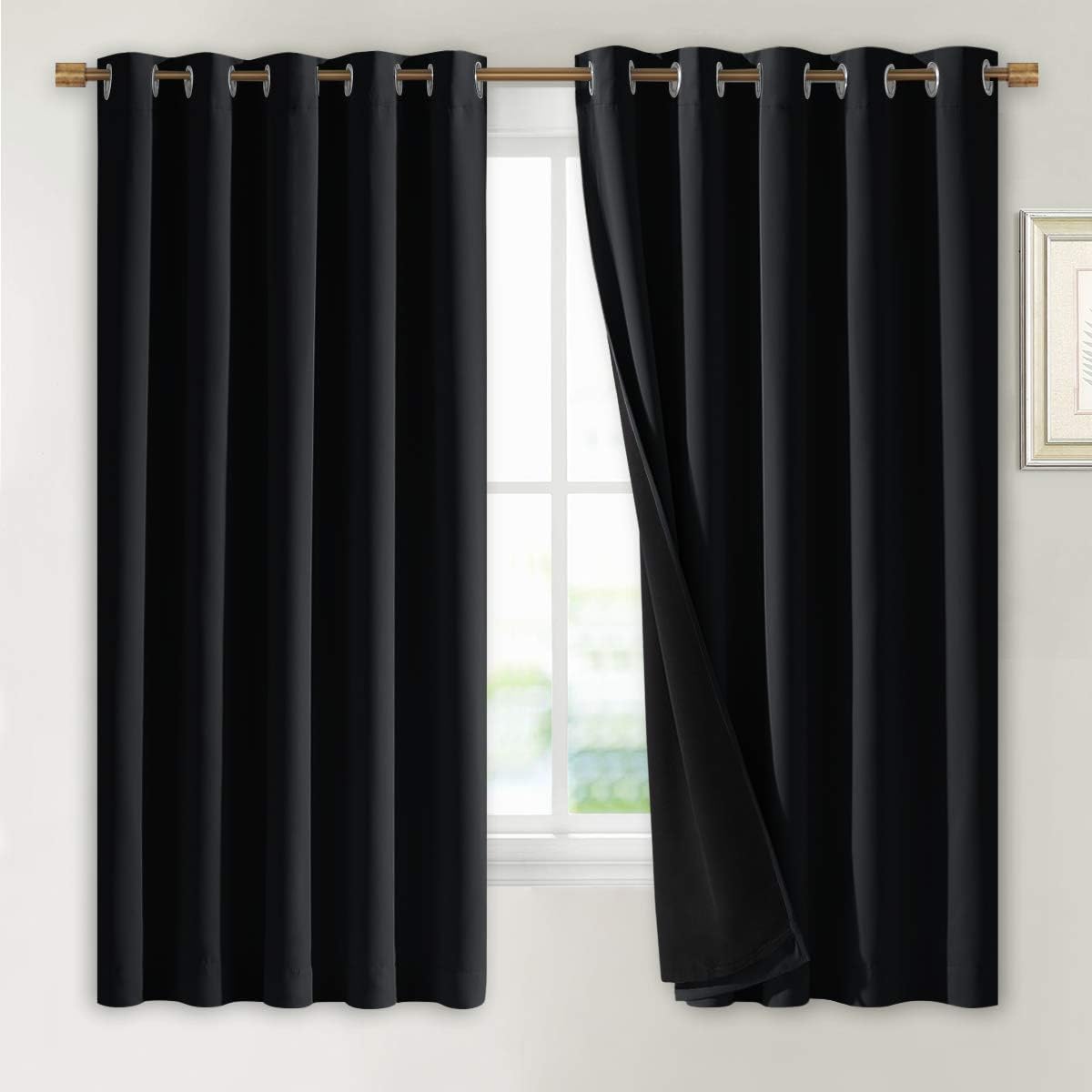 NICETOWN 100% Blackout Curtains for Kids Room - 70in x 63in