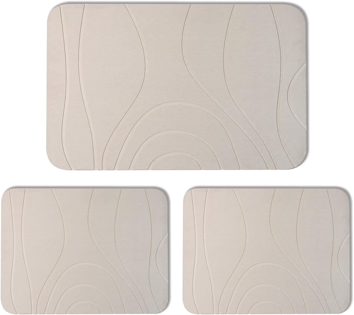 Diatomaceous Earth Shower Mat Set of 3 - Quick Drying