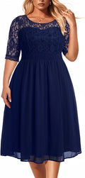 Stylish Plus Size Chiffon Wedding Guest Dresses with Lace Details