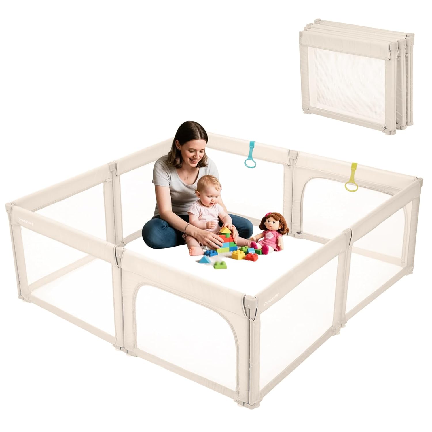 Doradotey Foldable Baby Playpen - Spacious 71x79 Safety Zone