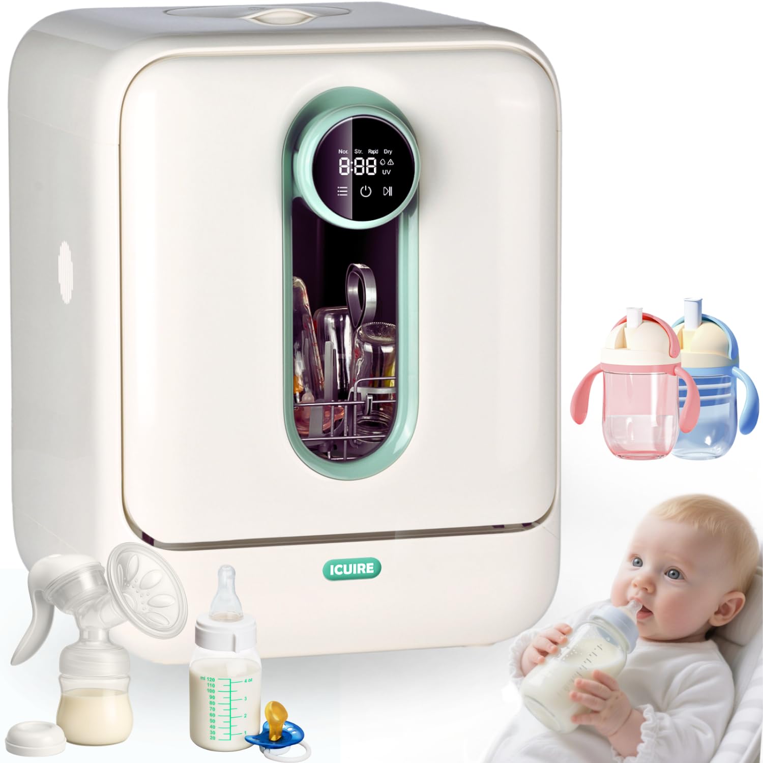 ICUIRE Baby Bottle Washer and Sterilizer for Newborns and Parents