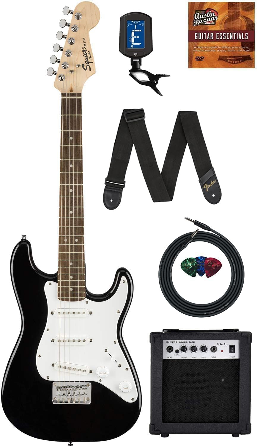 Fender Squier Mini Strat Electric Guitar Bundle for Kids