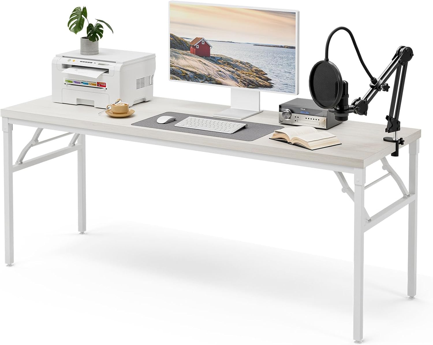 TEMI 70 White Foldable Desk - No Assembly