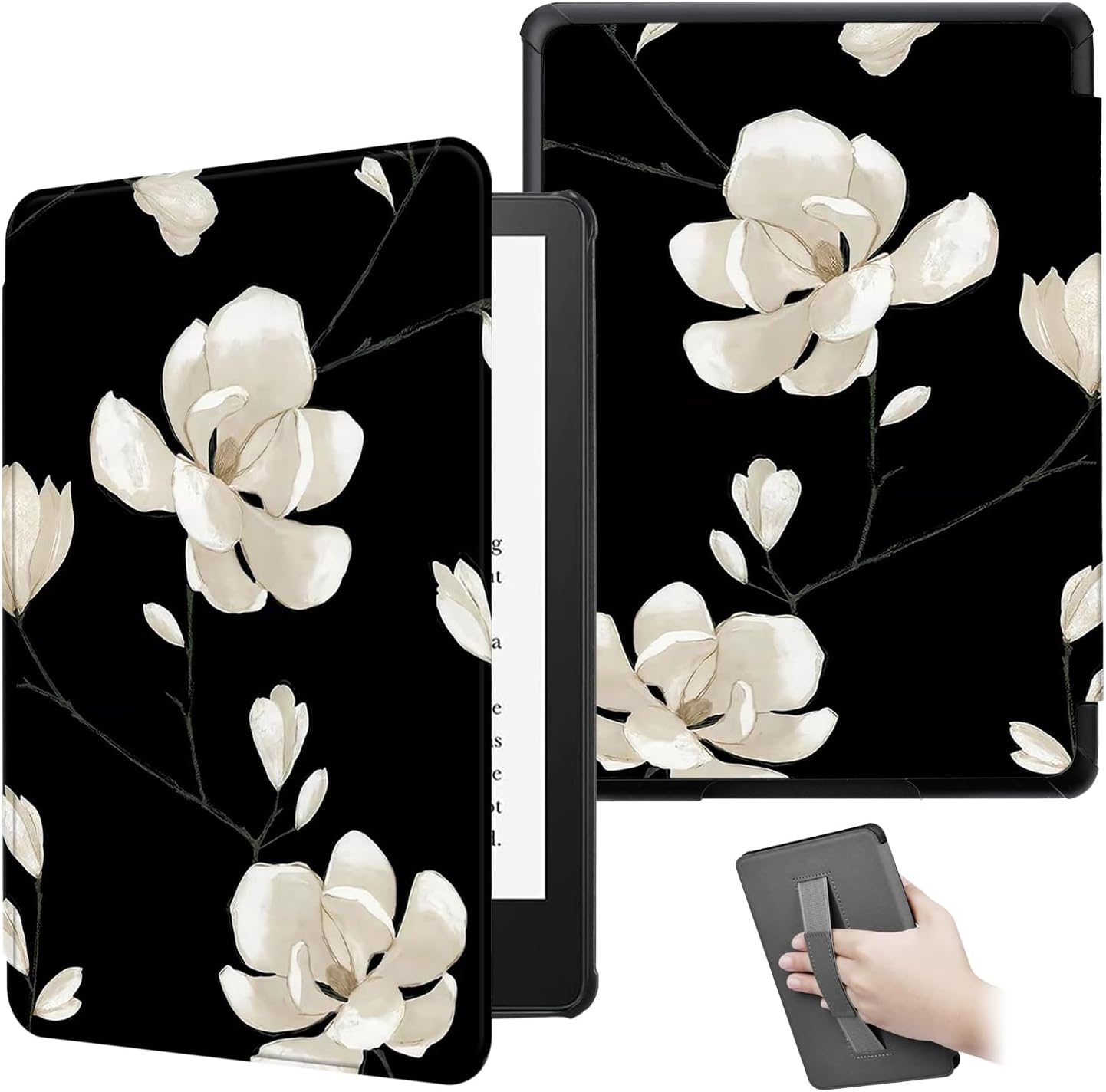 Kindle Paperwhite 12th Gen 2024 Case with Hand Strap & Auto Sleep