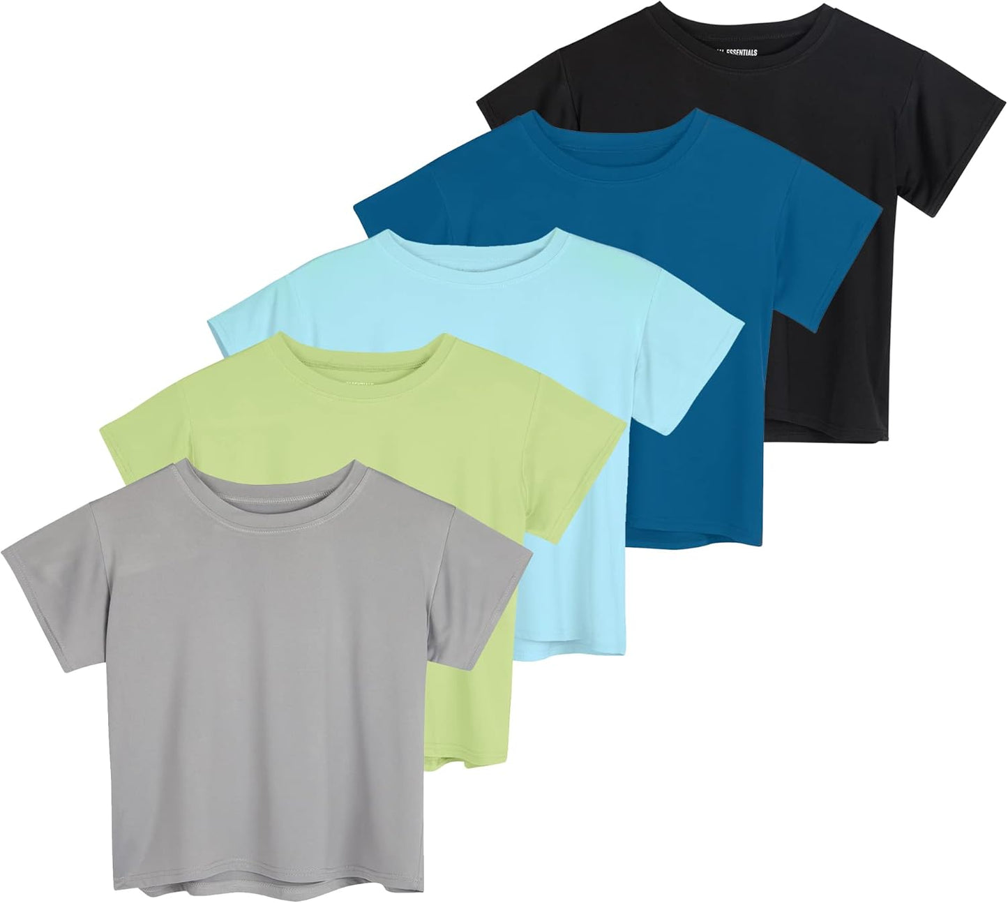 5 Pack Women's Dry Fit Crop Tops - Plus Size