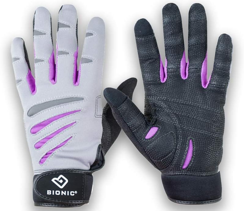 BIONIC Premium Women's Full Finger Fitness Gloves, Enhanced Grip!