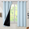 BGment Baby Blue 100% Blackout Curtains 63 in Length - Darkening