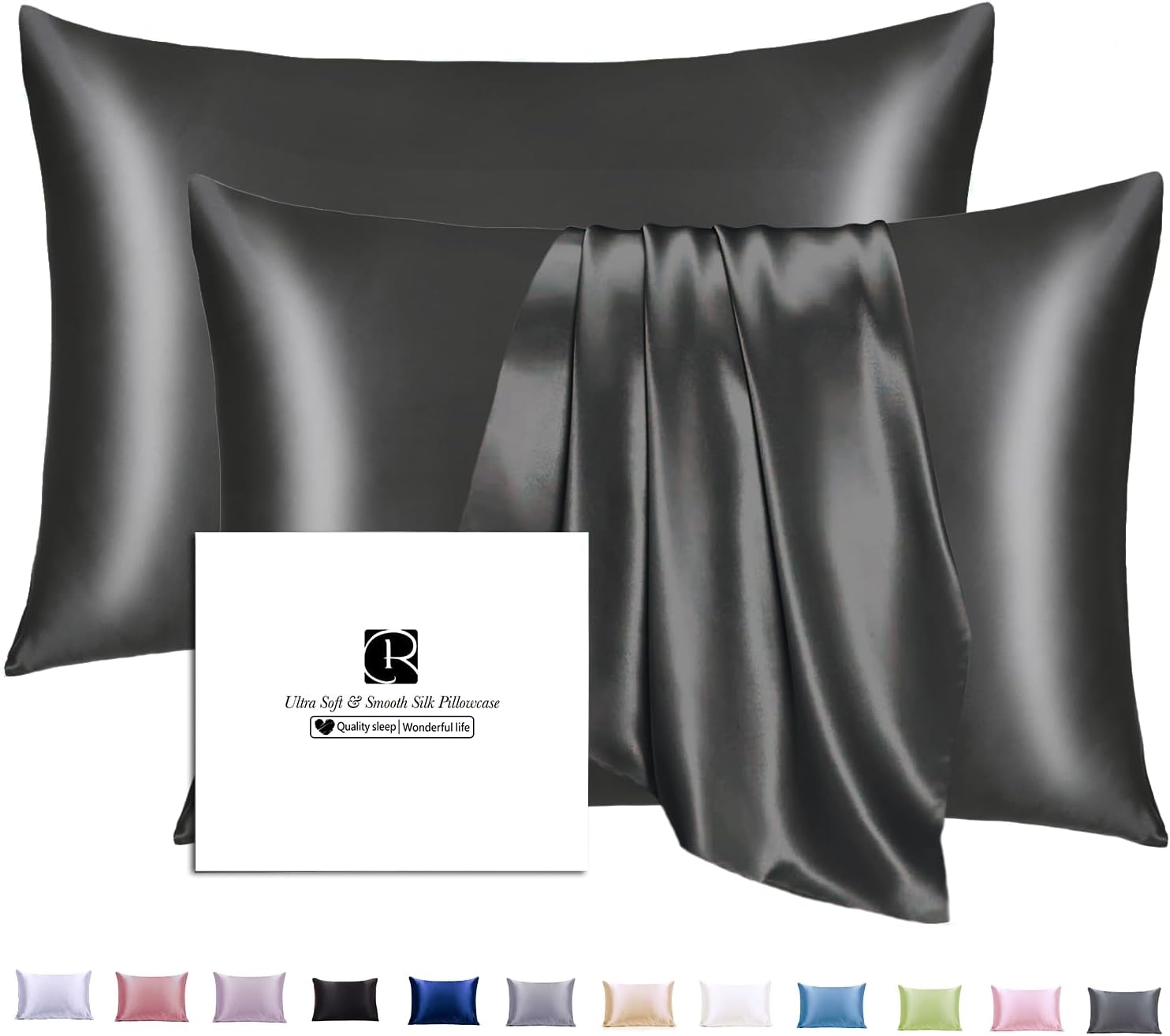 Ravmix Silk Pillowcases for Hair and Skin - 2 Pack Queen Size