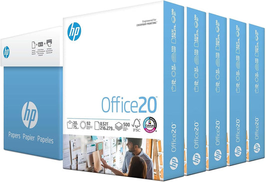 High-Quality HP Printer Paper | 8.5x11 | 20 lb | 5 Ream Pack