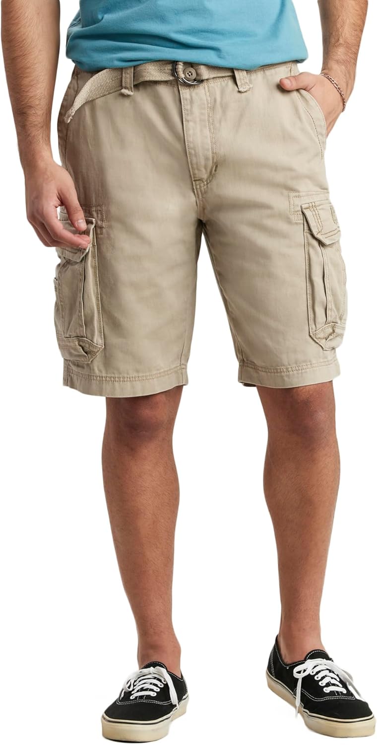 UNIONBAY Men's Survivor Cargo Shorts with Belt for Comfort
