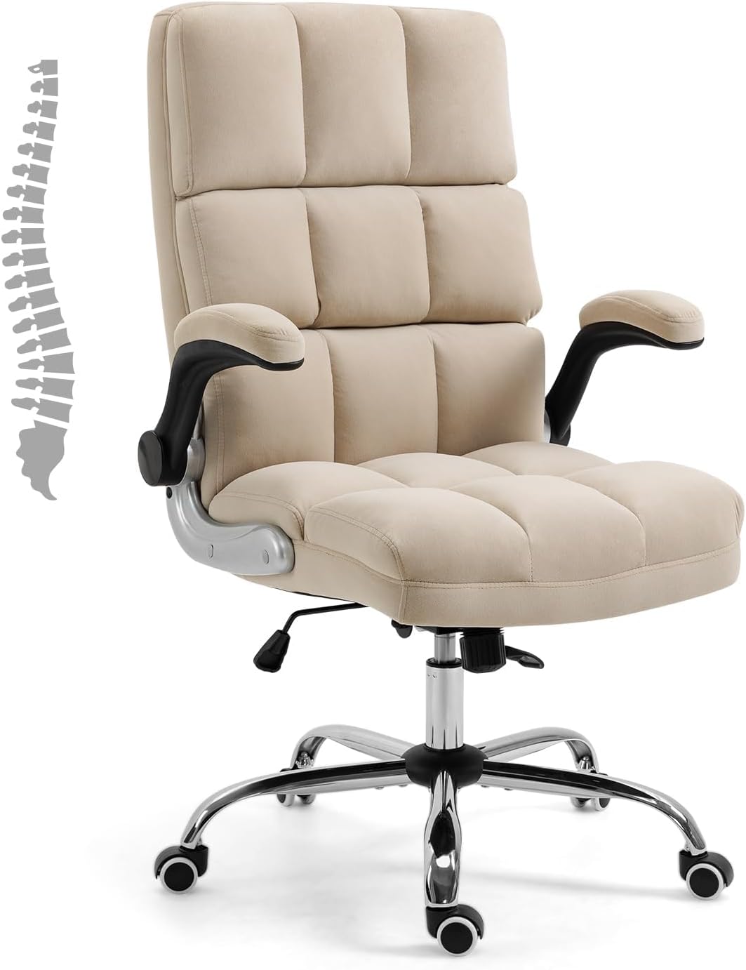 Velvet Executive Desk Chair with Adjustable High Back