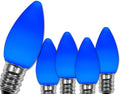 OptiCore C7 LED Christmas Light Bulbs 25 Pack - Durable Blue Glow