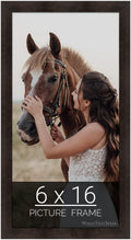 wallsthatspeak 6x16 Espresso Brown Picture Frame for Puzzles or Photos