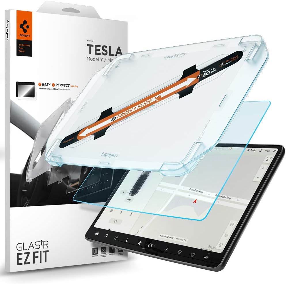 Spigen Tempered Glass Screen Protector for Tesla Model 3 and Y