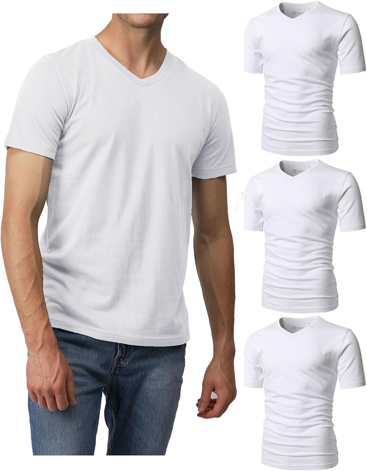 H2H Mens Casual Slim Fit Short Sleeve T-Shirts for All Occasions