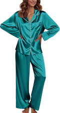 Ekouaer Pajamas For Women Silk Satin 2-Piece Set - Long Sleeve PJs