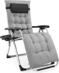 Grey Zero Gravity Recliner Chair with Cup Holder Trays - 440lb