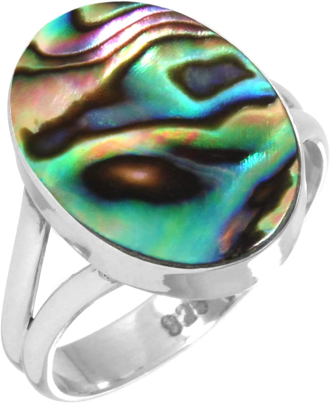 Handmade Genuine 925 Sterling Silver Chunky Gemstone Ring