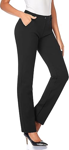 Tapata Women's Stretchy Straight Dress Pants for Office Work