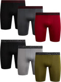 AND1 Mens Boxer Briefs 6 Pack - Long Leg Performance Fit Men's