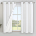 YoungsTex White Linen Blackout Curtains for Bedroom 45 Inch