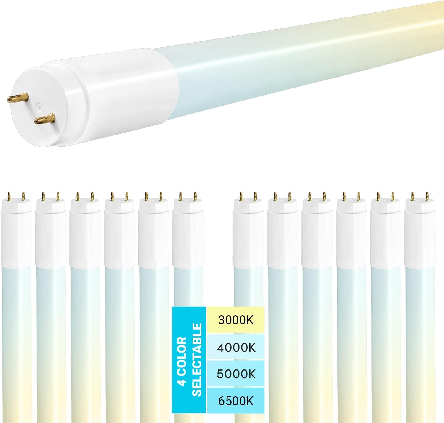 4FT T8 LED Tube Light with Adjustable Color and Brightness