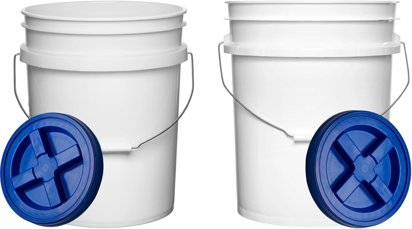 Food Grade 5 Gallon Plastic Bucket with Air Tight Lid for Storage