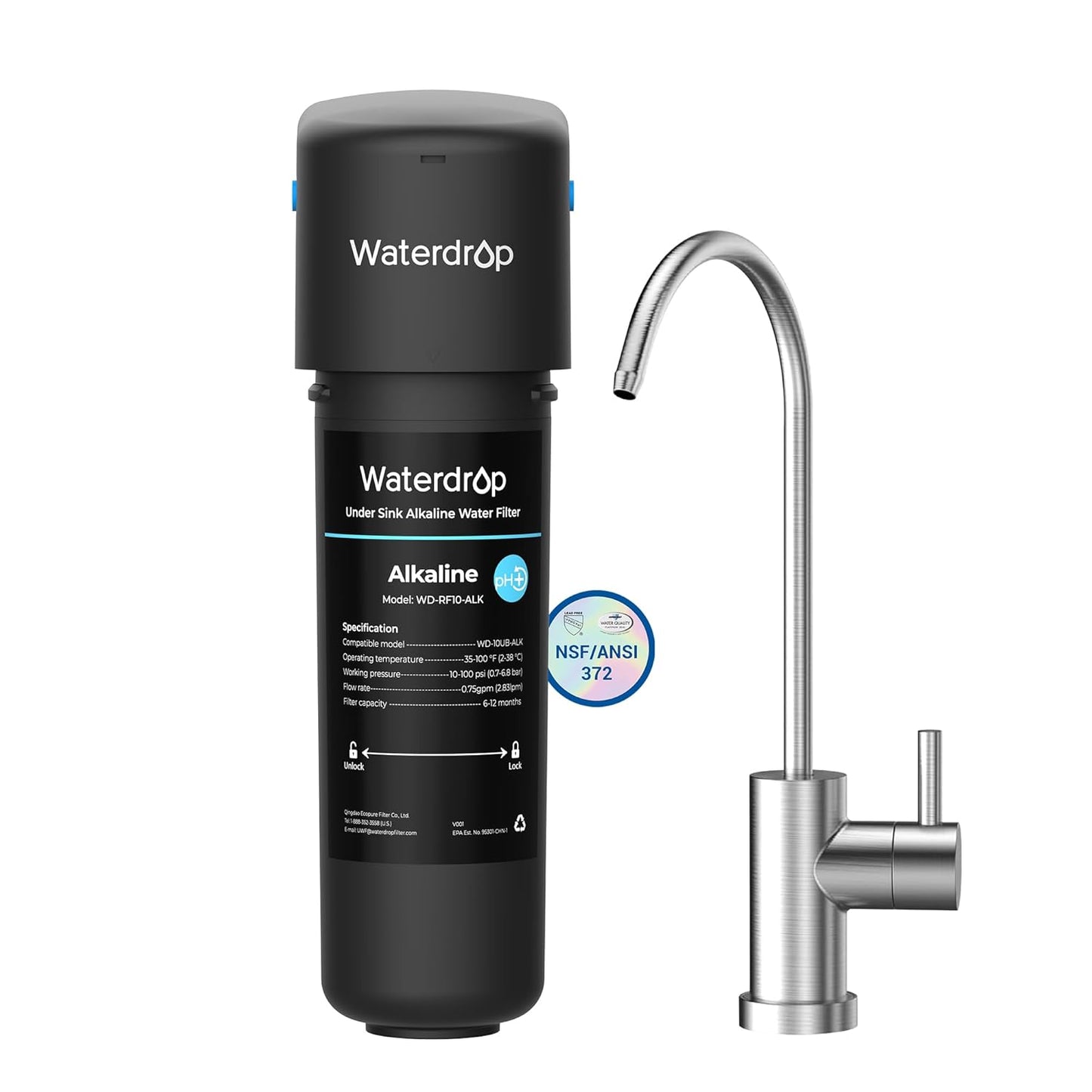Waterdrop 10UB-ALK Alkaline Under Sink Water Filter System