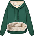 Womens Sherpa Lined Pullover Hooded Sweatshirt - Warm Fleece Comfort