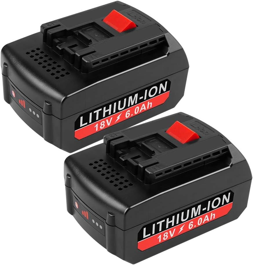 2 Packs BAT609 18V 6000mAh Lithium Battery Replacement for Bosch