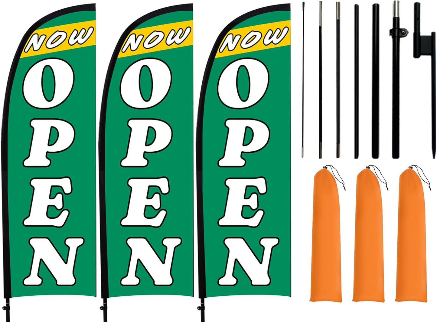 8.2 ft Now Open Flags for Grand Opening Advertising Business