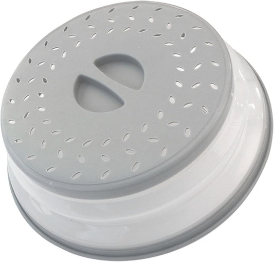 10.5 Collapsible Microwave Splatter Cover: Steam Vent, Light Grey